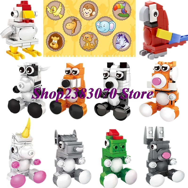 

Legoing Animals World Compatible With Animal Colored Zebra Egg Suit Small Particles Building Blocks Kids Toy Legoings Toys Brick