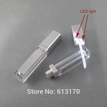 

8ml lip gloss tubes with black,silver cap and LED light DIY Empty mascara cream tube,revitalash bottle