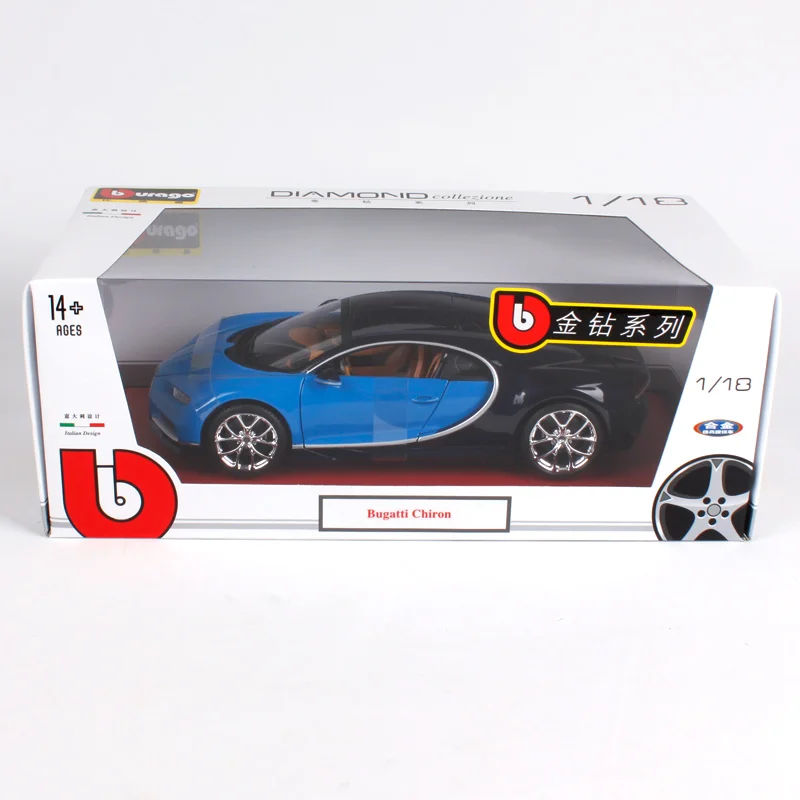 Bburago 1:18 2017 Bugatti Chiron 42 секунд спортивный автомобиль литья под давлением модели
