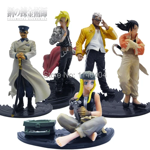 Free Shipping 5pcs/set Fullmetal Alchemist Edward Winry King PVC Action Figures Toys Classic
