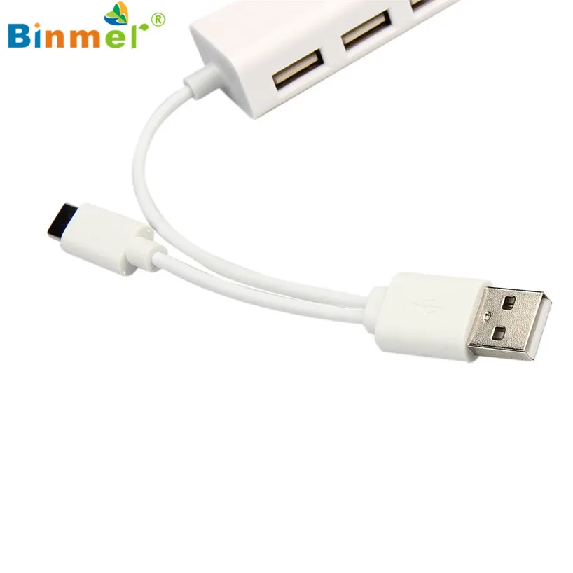 Binmer USB 3,1 Тип C+ USB 2,0 несколько 3 портов концентратор с Ethernet Сетевая карта для ПК ноутбук TabSep 15