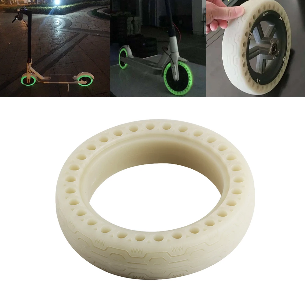 

8 1/2x2 Luminous Shock Absorber Rubber Tires Wheel Tyre Fluorescent Solid Hole Tire For Xiaomi Mijia M365 Electric Scooter