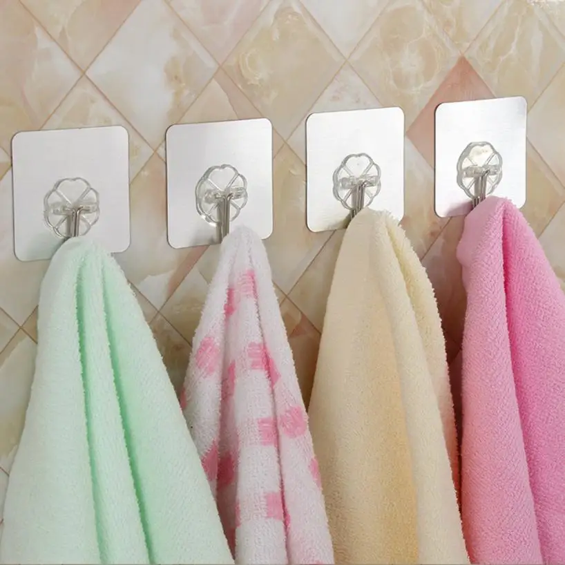 10Pcs Strong Self Adhesive Door Wall Hangers Adhesive Wall Hooks