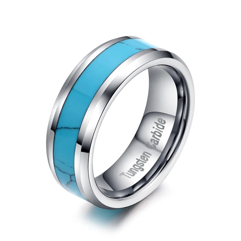 

NHGBFT 8mm Wide Tungsten carbide Ring Mens Wedding Engagement Bands Hard Metal Ring Dropshipping
