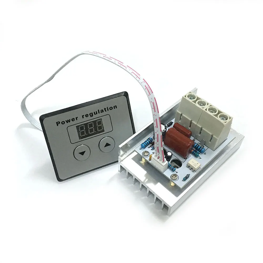 AC 220V 10000W SCR Voltage Regulator Motor Speed Control Dimming Dimmers Thermostat + digital