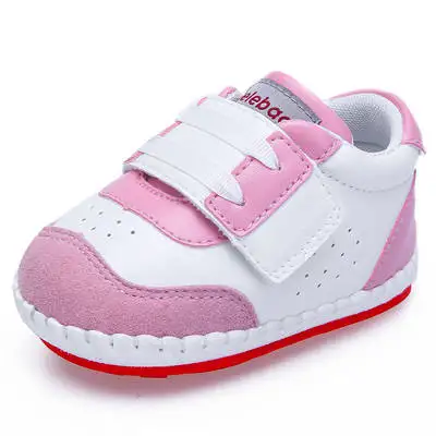 Delebao спортивный стиль мягкая подошва резиновая обувь для малышей подходит для прогулок для первых ходунков оптом - Цвет: Pink