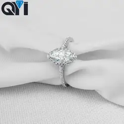 QYI кольцо Модные украшения 925 пробы Silver 1 ct огранка маркиз Женское Обручальное украшение Циркон Обручальное кольцо в виде цветка подарок