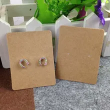 DIY Hand Made Blank kraft Earring Card For 1 pair Earring Display Custom Logo moq : 1000 pcs Cost Extra Wholesale