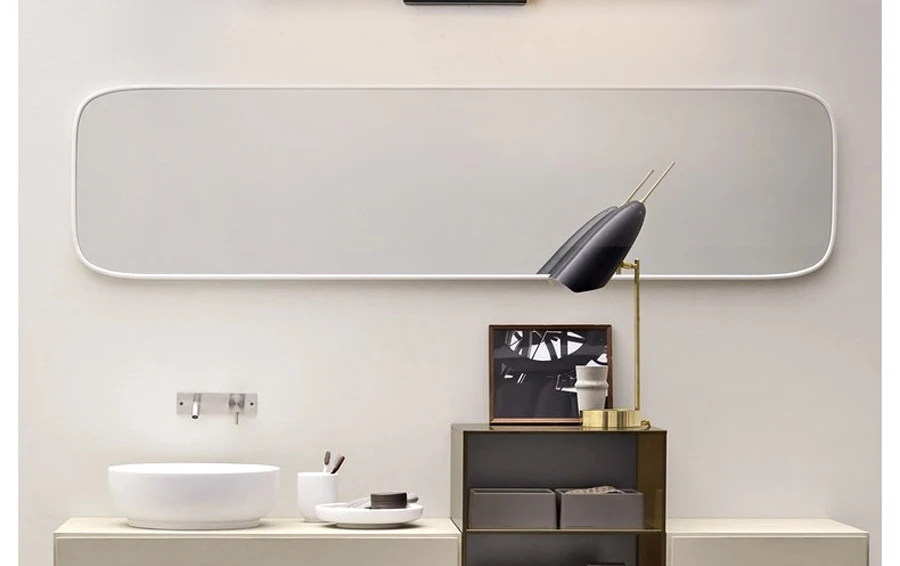 Светодиодный Ванная комната настенный светильник зеркало с подсветкой черный/белый цвет 400/600/800/1000/1200 мм современный макияж зеркало с Ванная Комната Комод светодиодный зеркало с подсветкой led лампа
