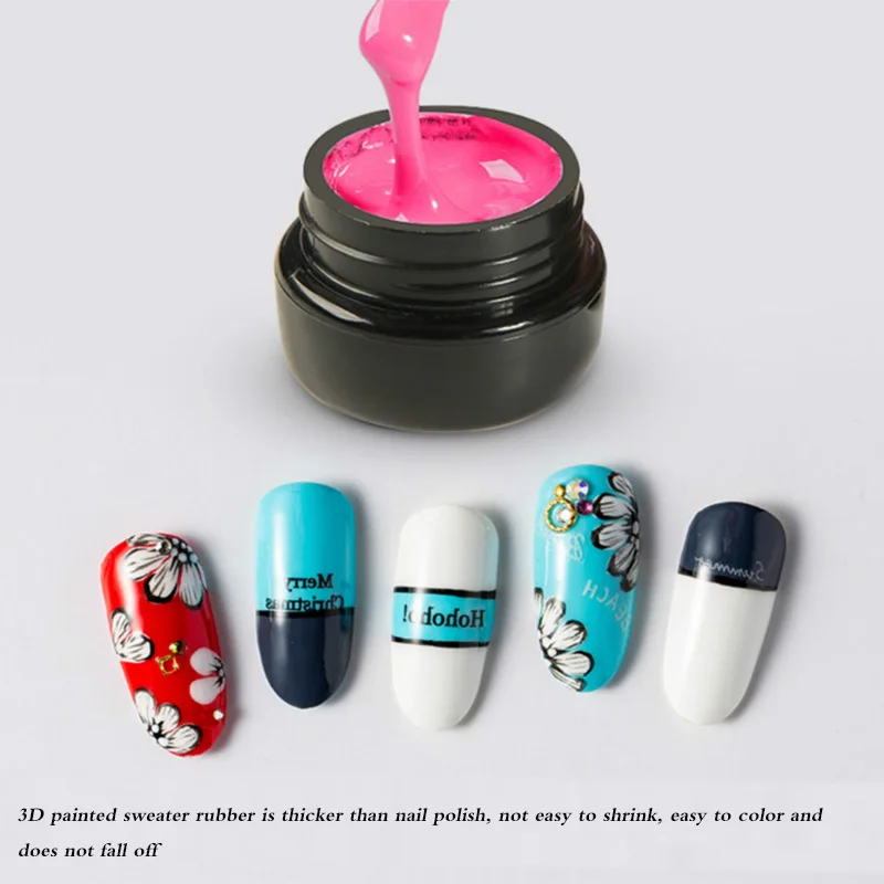 Акриловая краска для ногтей, набор аутентичных красок из пластика, градиентный рисунок, стерео 3d тиснение, микро-резьба