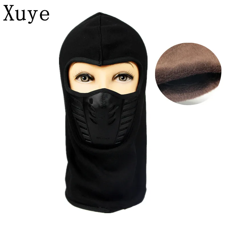 XUYE winter thicken fleece warm face mask hats girl windporrf hat