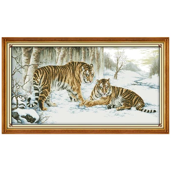 

14/16/18/27/28 Big Size Tiger Painting Counted Cross Stitch Cross Stitch Set animals Cross-stitch Kits Embroidery Needlework