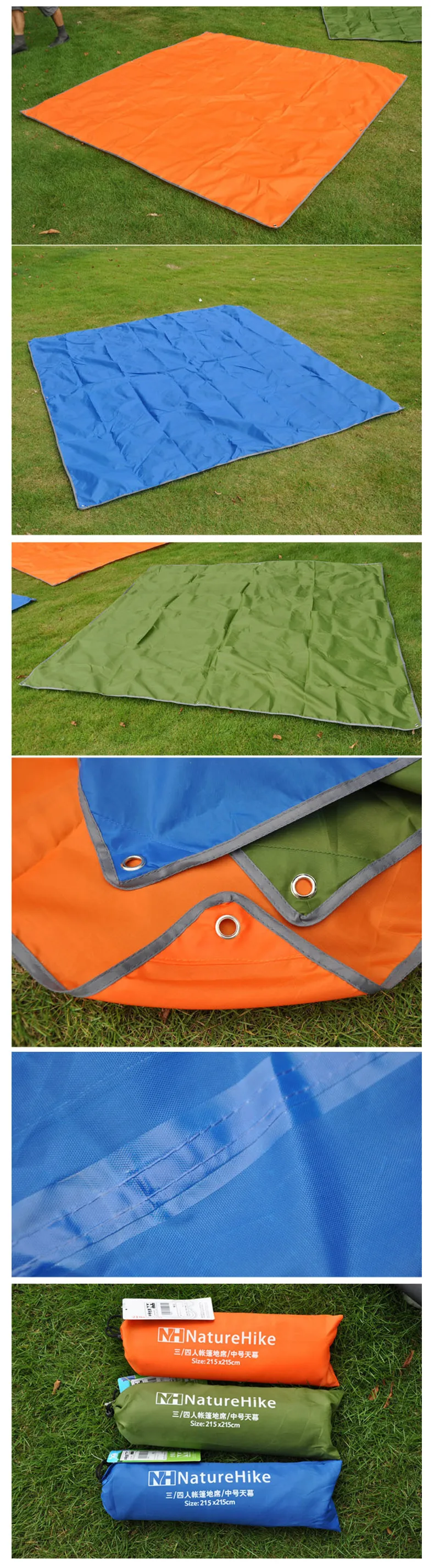 Naturehike Одежда высшего качества 2.15*1.5 м палатка Коврики Дизайн серебряным покрытием брезент палатки беседка Защита от солнца Тенты палатка синий оранжевый зеленый Открытый