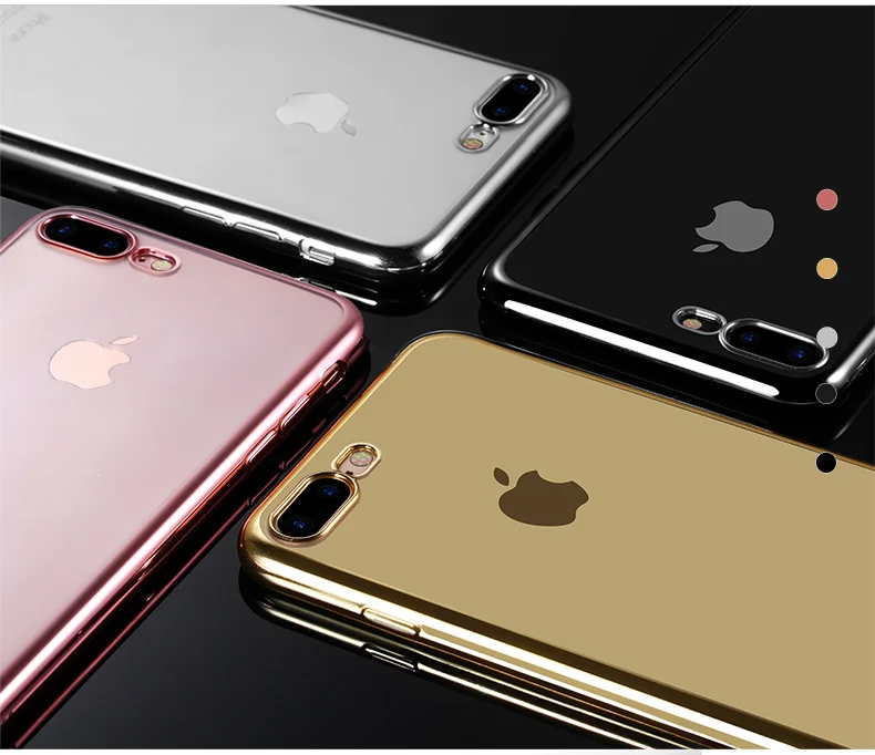 

CR For iPhone 7 Cases Luxury Ultra Thin Rubber Plating Electroplating TPU Soft Phone Cases For iPhone 5 5s 6 6s 7Plus Case Cover