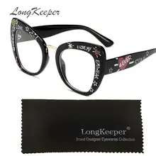 Черные сексуальные модные очки с принтом в виде букв, кошачий глаз, дизайнерские брендовые роскошные очки в виде Больших Глаз, кошачий глаз, оправа для женщин, женские очки
