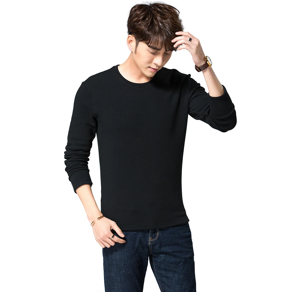 100% Cotton O-Neck Undershirts Long Sleeve Fitness Soft Thermal Top mens clothing Tee Undershirts Summer Shirts Underwear (8)