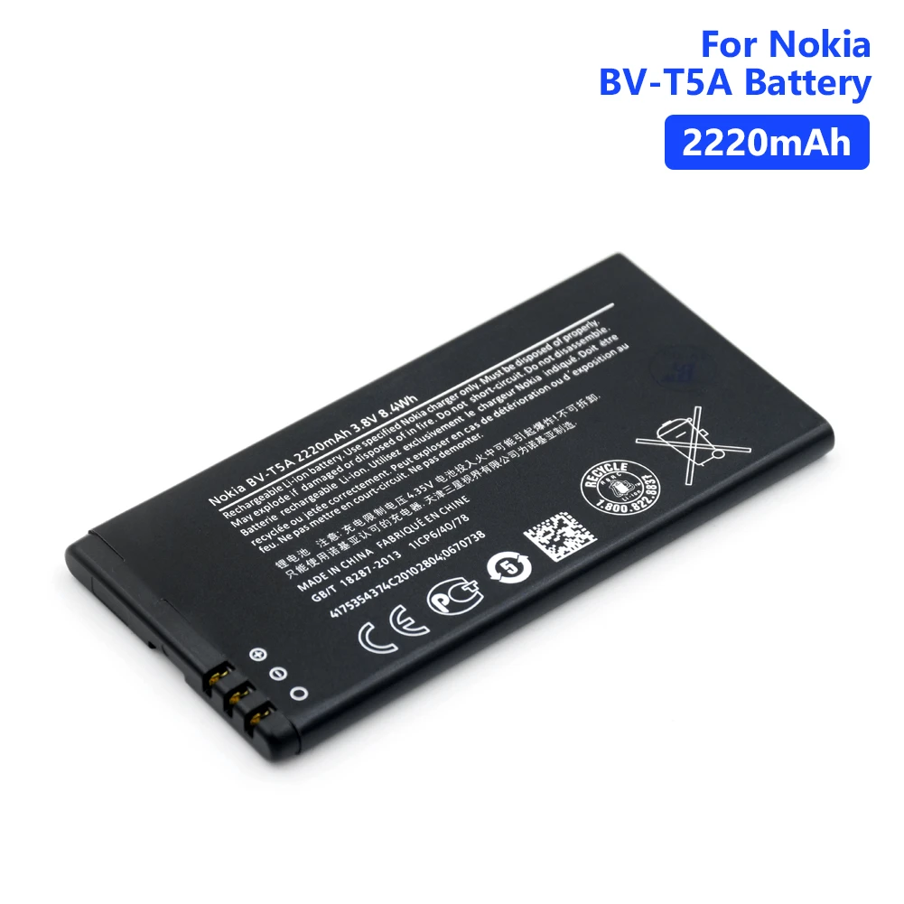 BV-T5A BVT5A 2220mAh литиевая батарея мобильного телефона батареи для Nokia Lumia 550 730 735 738 Супермен RM1038 RM1040 смартфон