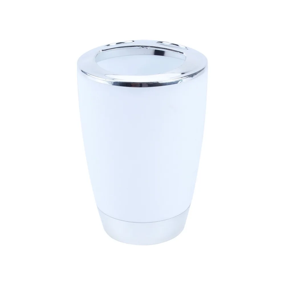 6Pcs Bathroom Accessory Set Bin Soap Dish Dispenser Tumbler Toothbrush Holder white