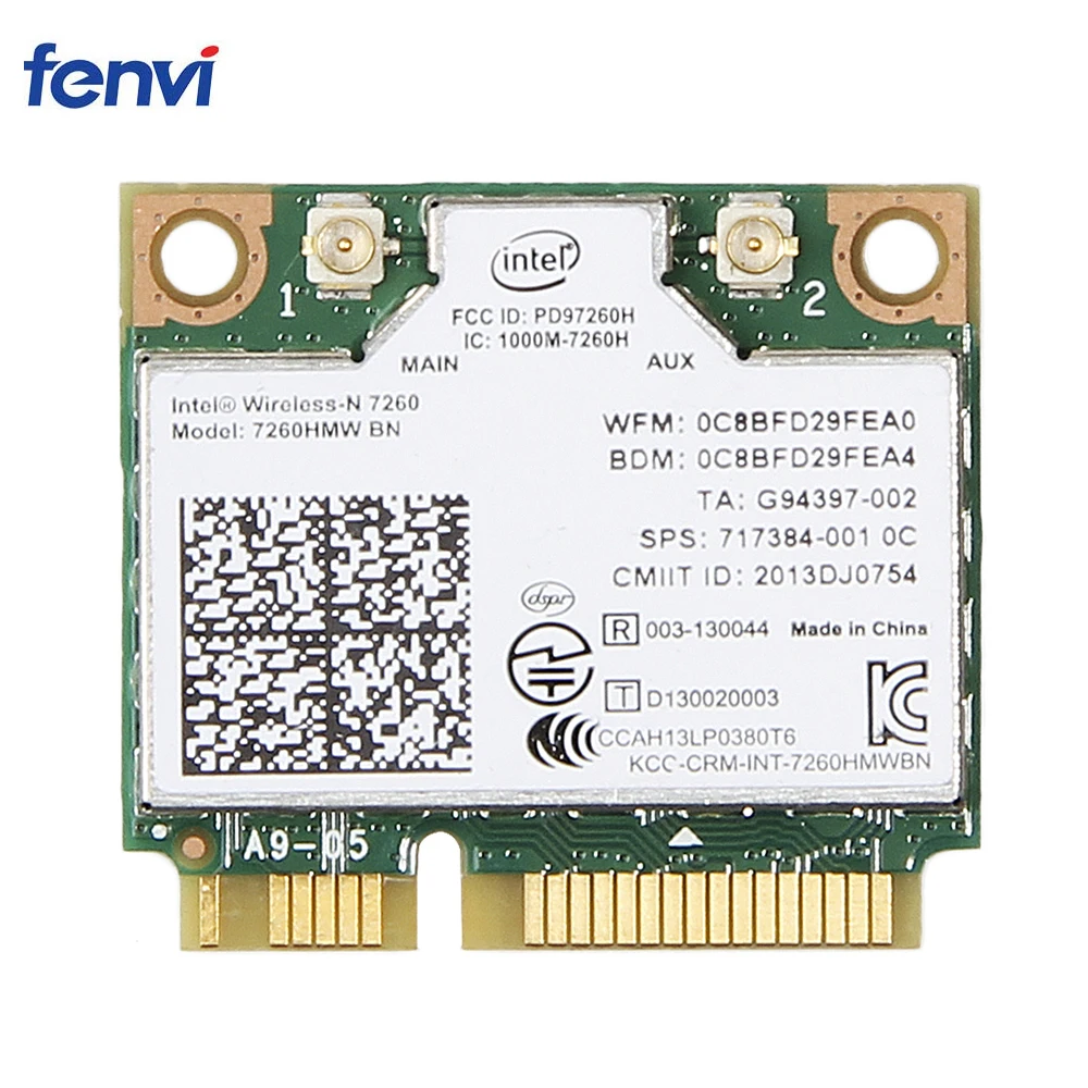 Lot of 10 Dual Band Wireless Intel 7260 7260HMW Mini PCI-E Wifi Card