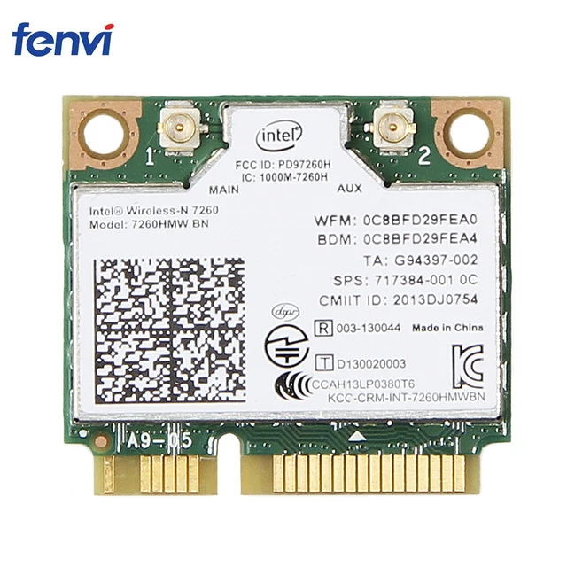 Cheap Wireless Adapter Card for Intel 7260 7260HMW BN 802.11bgn 300Mbps Bluetooth 4.0 Mini PCI-E Wifi Card for dell asus acer Cheap Wireless Adapter Card for Intel 7260 7260HMW BN 802.11bgn 300Mbps Bluetooth 4.0 Mini PCI-E Wifi Card for dell asus acer
