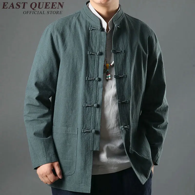 Chinese New Year Costume Mens Shirt Kung Fu Tai Chi Zen Tangzhuan Traditional Chinese Clothing Men Linen Shirt KK412 Q