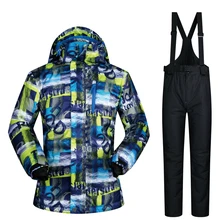 Лыжный костюм, мужские бренды, Новое поступление, водонепроницаемый, утолщенный, мужской, для улицы, для снега, наборы, для горных лыж, костюмы, теплый, для сноуборда, Лыжная зимняя куртка