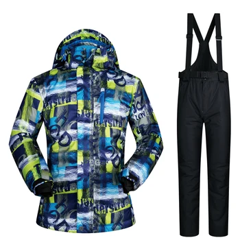 

Ski Suit Men Brands New arrival Waterproof Thicken Male Outdoor Snow Sets Mountain Skiing Suits Warm Snowboard Ski Winter Jacket