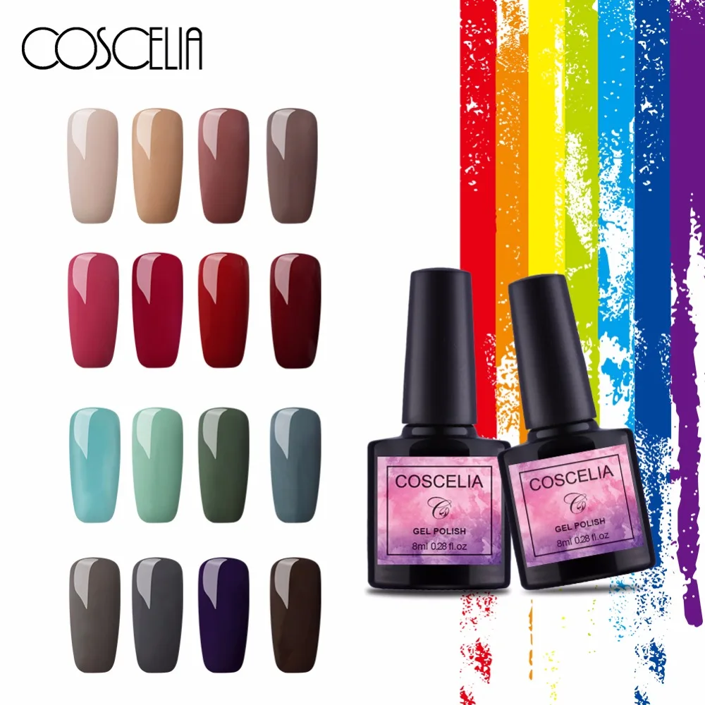 

Coscelia Profession 8ml Nail Gel Polish 40 Color Available Varnish Vernis Soak Off UV LED Gel Permanent Nail Polish