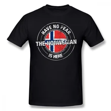 Не бойтесь норвежский здесь Футболка короткий рукав На Заказ Флаг Норвегии футболка для мужчин плюс размеры 4XL 6XL команды Camiseta