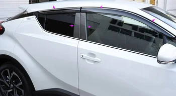 

Plastic Window Vent Shades Sun Rain Deflector Guard 4PCS For Toyota C-HR CHR 2016 2017 2018