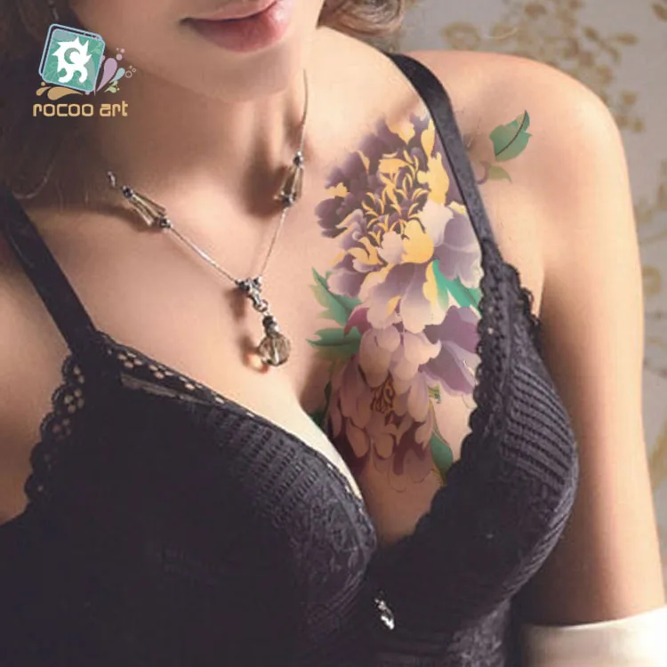 Женское боди арт с цветами длиной 20 х10 см|flash tatoo|tatoo stickerfake flash |
