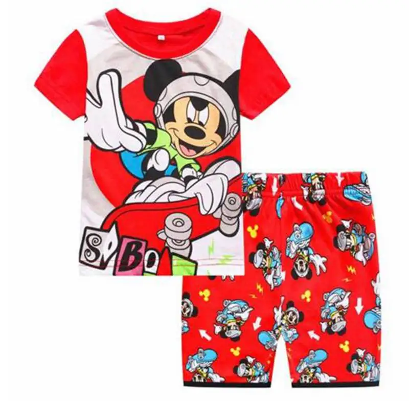 Модные пижамы с рисунками животных для мальчиков и девочек, пижамы с короткими рукавами, летние пижамы, Детская Ночная одежда, домашняя одежда - Цвет: Хаки