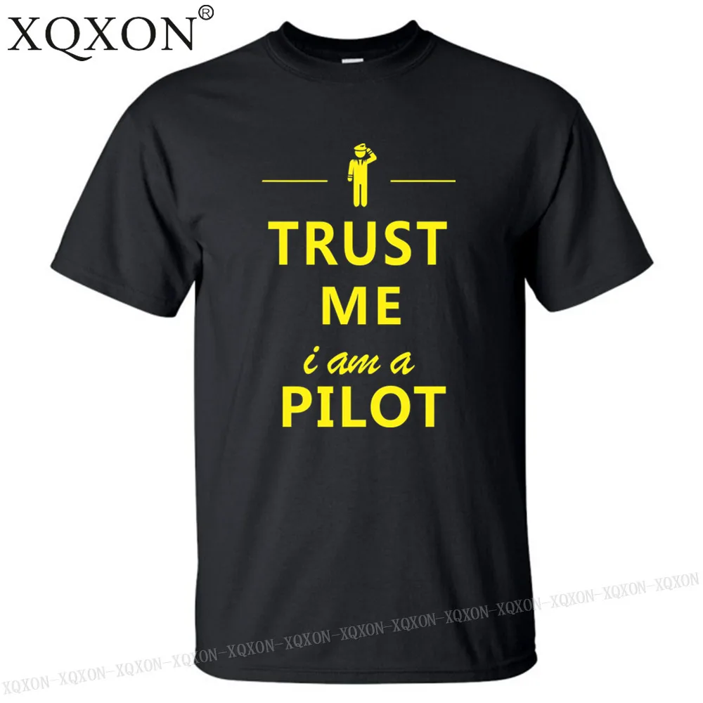 XQXON новая стильная мужская повседневная футболка с коротким рукавом Trust Me I Am Pilot