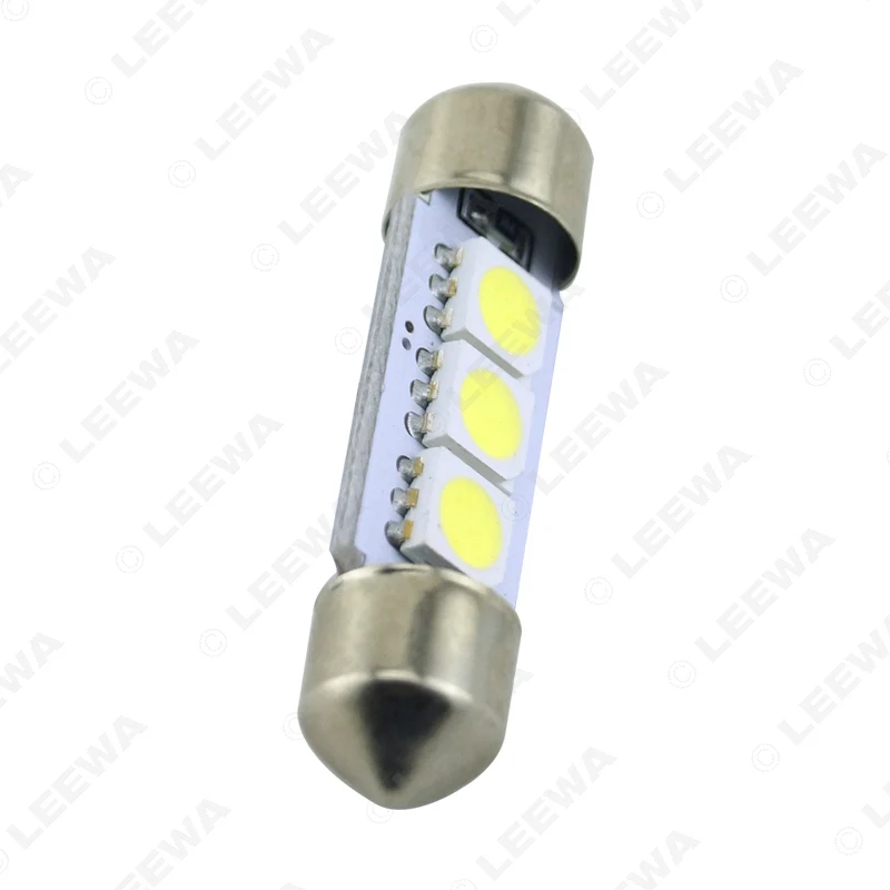 LEEWA 1 шт. белый автомобиль авто 31 мм 36 39 41 5050 Чип 3 SMD лампы для чтения фестон