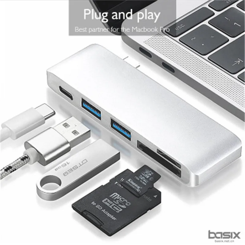 Basix USB C концентратора 5In1 3 1 PD зарядки Порты и разъёмы высокое Скорость 0