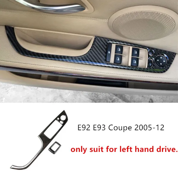 

2pcs For BMW E92 E93 Coupe 2005-12 Carbon Fiber Car Styling Window Glass Lifting Buttons Frame Decoration Cover Trim