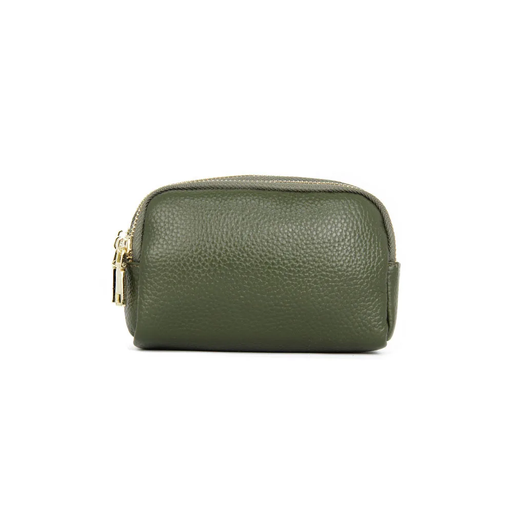 KANDRA, модный кошелек из натуральной кожи с тройной молнией, простой маленький кошелек для монет для женщин, кошелек на каждый день с 3 молниями, вместительный клатч для девушек - Цвет: W051 Army Green