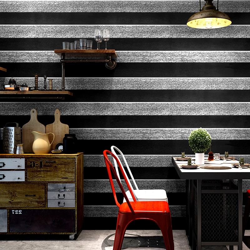 

Modern 3D Abstract Wallpapers for Living Room Walls Black White Horizontal Strip Loft Wall Paper Roll Home Decor papier peint