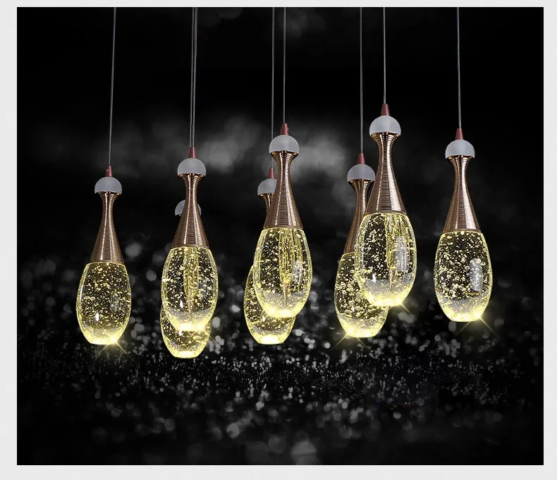 Modern Jellyfish Perfume Bottle Bubble Crystal Pendant Light Restaurant LED Lighting Dining Room Hanging Lamp Fixtures Droplight