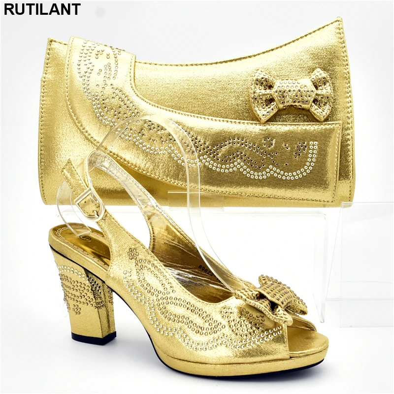 

New Fashion Italian Designer Shoes and Bags Matching Set Shoes and Bag Set African Sets 2019 Women Shoes and Bag Set In Italy