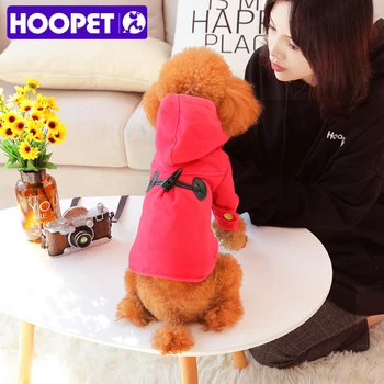 

HOOPET pet clothes British style small dog Woolen cloth hoodie overcoat