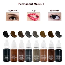8 цветов/набор Перманентный макияж Пигмент красочность Профессиональный бровей Микро татуировки чернила набор перманентные пигменты для бровей