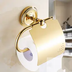 Античная латунь золото держатель туалетной бумаги/ткани польских держатель туалетной бумаги стойку настенные аксессуары для ванной