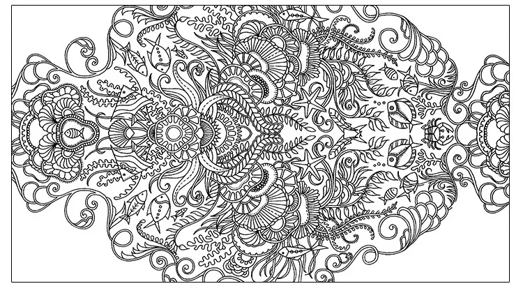 24 Pages LOST OCEAN Coloring Book Antistress For Children Adult Relieve Stress Painting Drawing Secret Garden Colouring Books In From Office School