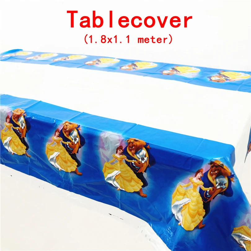1pcs/lot Disposable Tablecloths Beauty and the Beast Kids