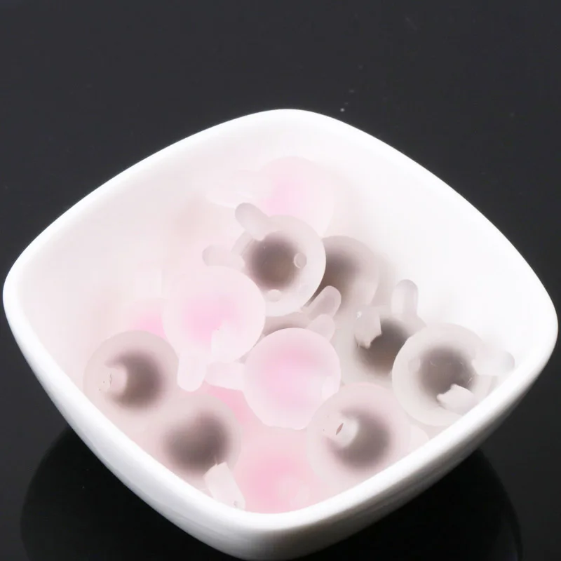 

New Hot Wholesale Black Pink Acrylic Rubber Frosted Rabbit Spacer Beads For Jewelry Making Diy 17x19m 5pcs KL154