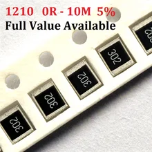 Navio livre 100pcs SMD Chip Resistor 1210 K ohm 5% 0R 10 ~ 10M 10R 100R 220R 10 1 330R 470 ohm K 2.2K K 100K 0R 1R 2/3/4/5/ 6/7/8/9/R/K