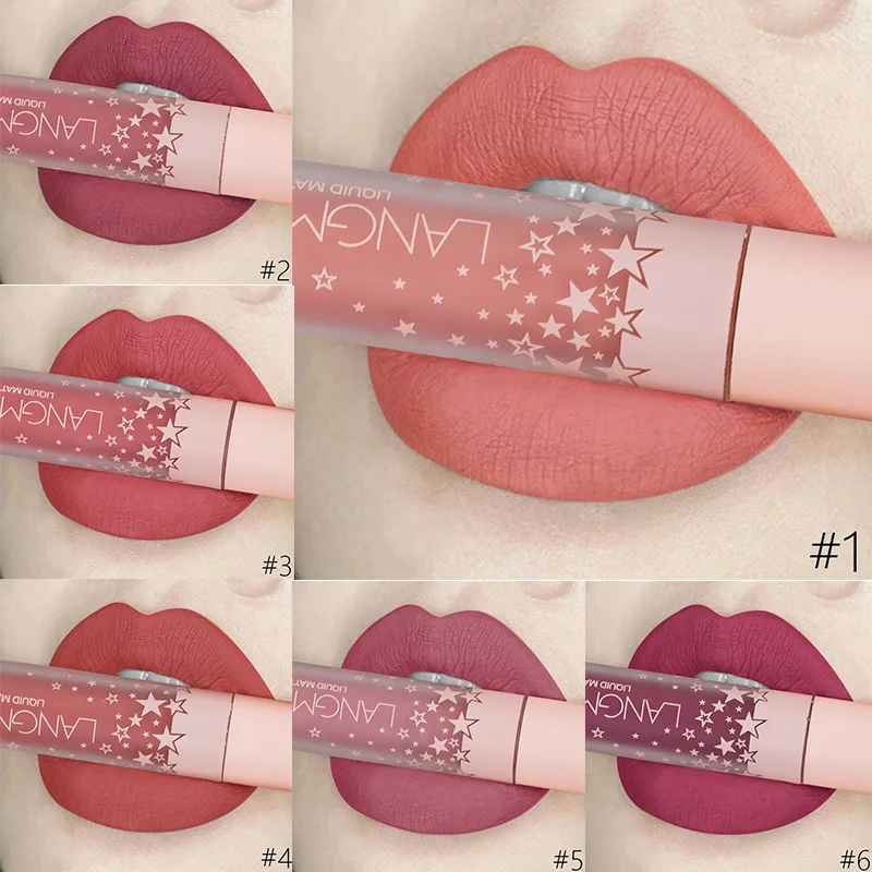 Matte Nude Lip Gloss Waterproof Lip Tint Long Lasting Liquid Lipstick Red Velvet Lip Stain Matte 2