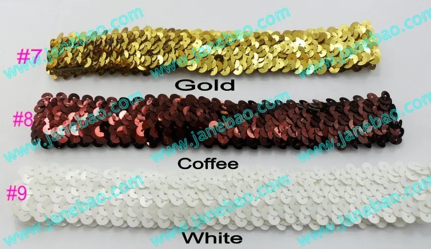 

free shipping mix color 100pcs 1'' sequin headbands headbands for stretch sequin headband