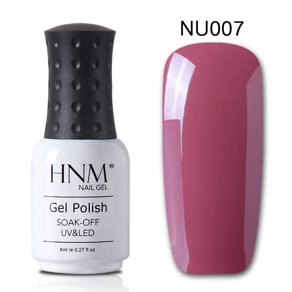 HNM 8 мл Гель-лак для ногтей Чистый Розовый Цвет замачиваемый УФ светодиодный лак для нейл-арта Полупостоянный Гибридный Гель-лак базовое верхнее покрытие - Цвет: nude 7
